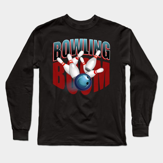 bowling boom Long Sleeve T-Shirt by mmpower